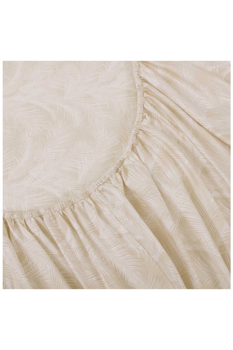 All Over Palms Cotton Sateen Sheet Set, Alternate, color, BEIGE