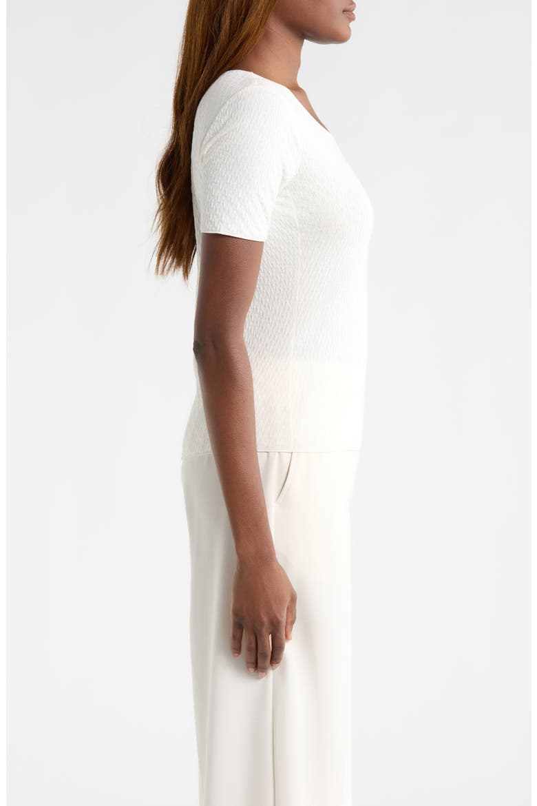 Jacquard Knit Top, Alternate, color, SOLID WHITE
