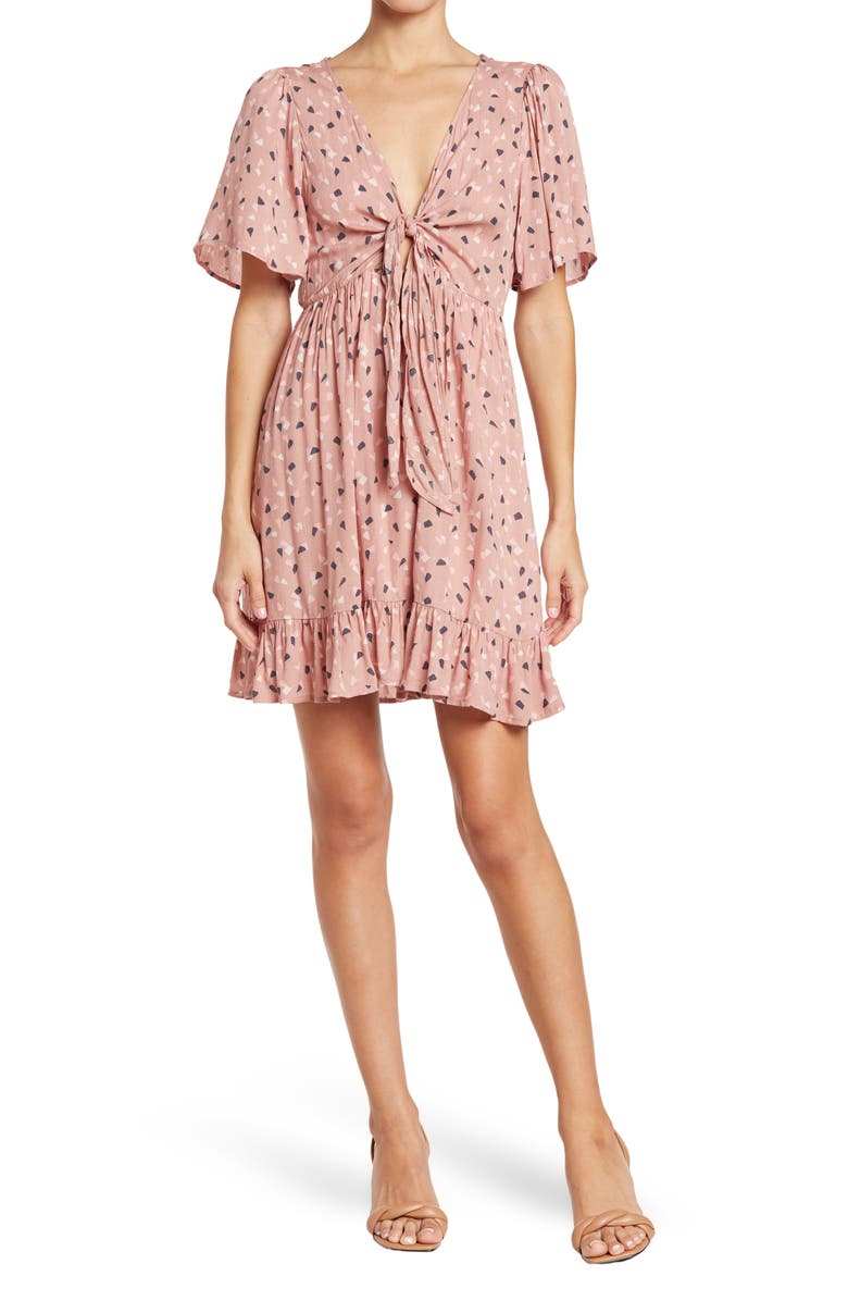 Lush Flutter Sleeve Midi Flounce Dress, Main, color,