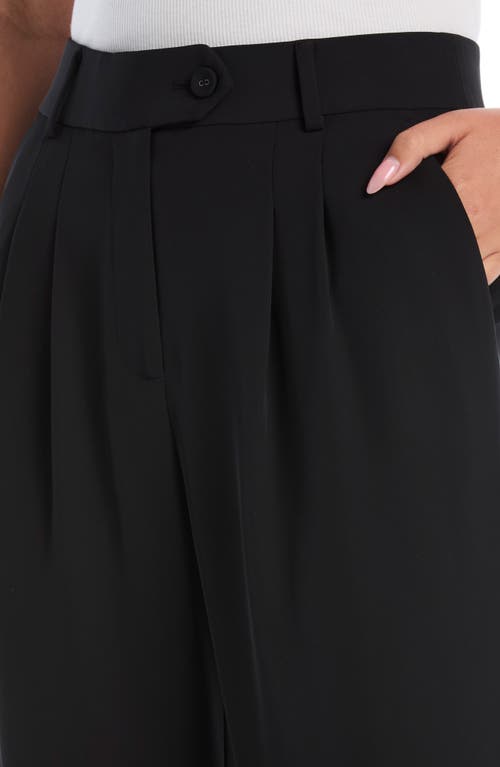 Laundry By Shelli Segal Extended Tab Pleated Pants In Black
