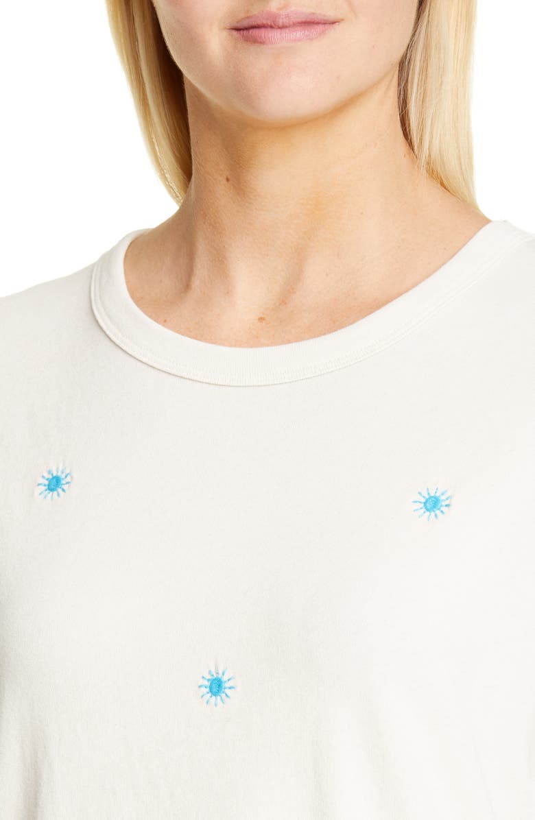 THE GREAT. The Embroidered Boxy Crew Tee, Alternate, color, 