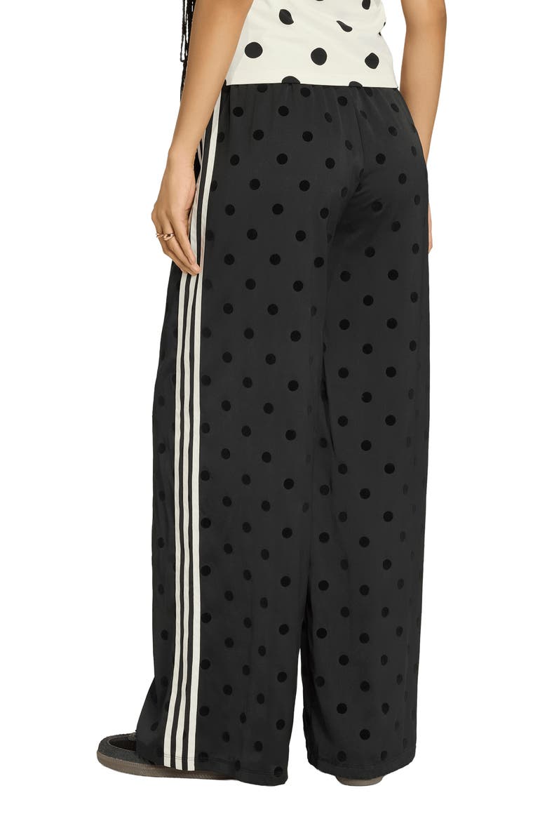 Firebird Polka Dot Wide Leg Track Pants, Alternate, color, BLACK