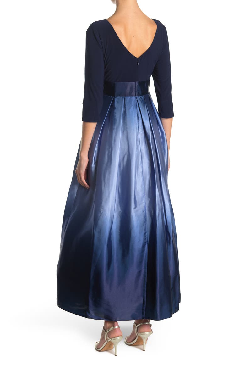 3/4 Length Sleeve Ombre Dress, Alternate, color, NAV/WED