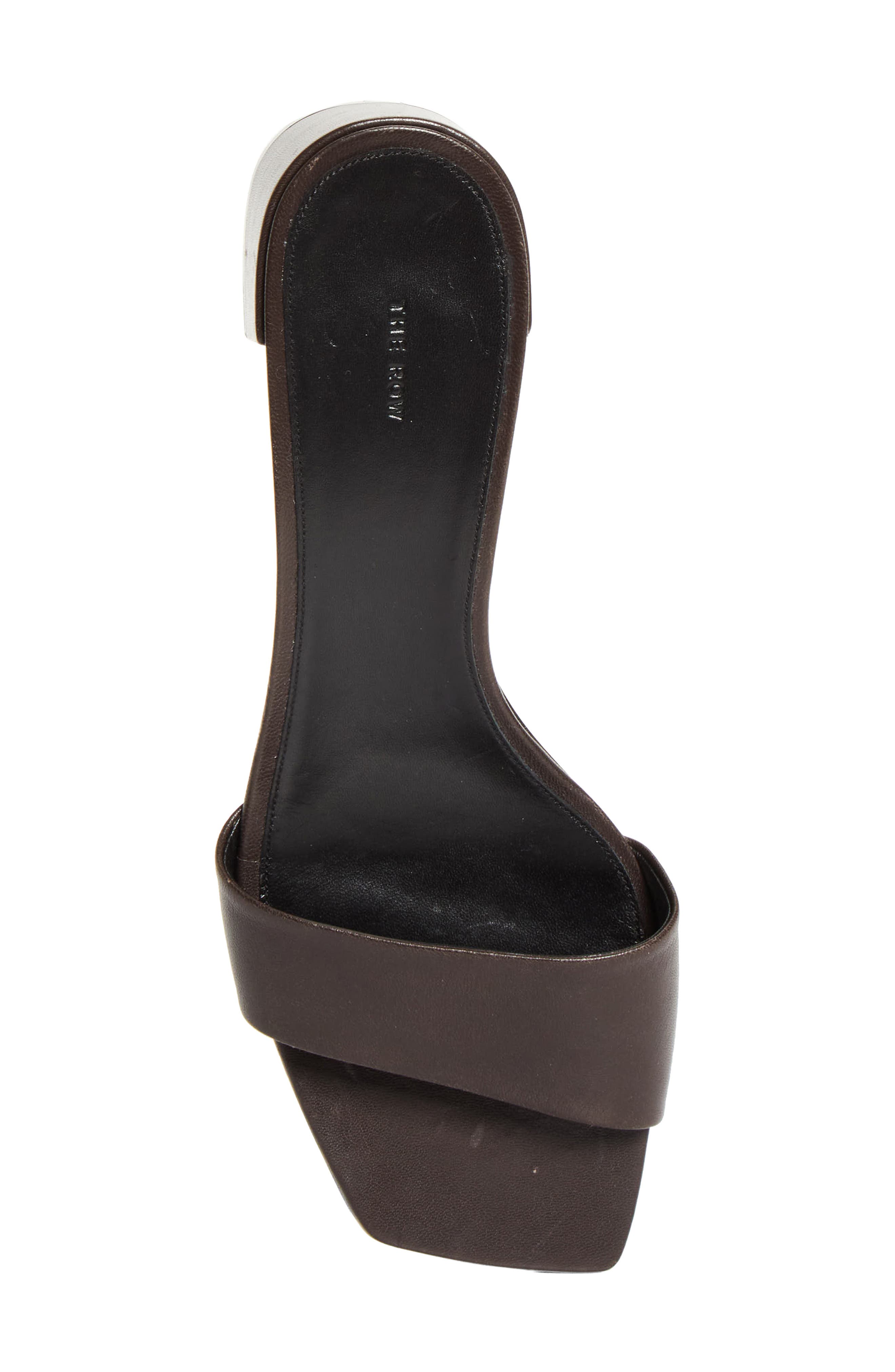 The Row Chocolate Block Heel Sandal, Alternate, color, Lacquer Brown