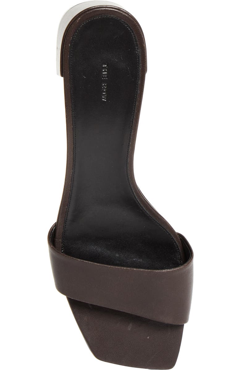 The Row Chocolate Block Heel Sandal, Alternate, color, Lacquer Brown