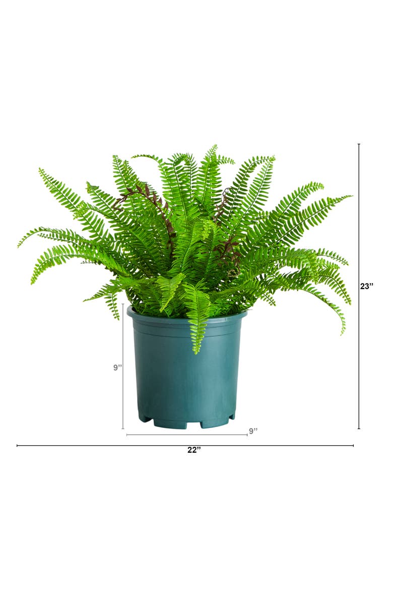 23-in UV Resistant Artificial Real Touch Boston Fern Plant, Alternate, color, Green