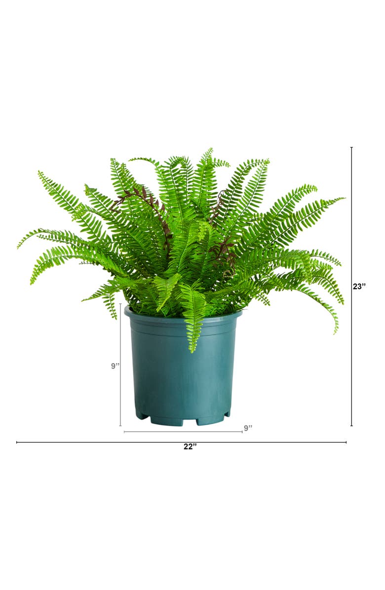 NEARLY NATURAL 23-in UV Resistant Artificial Real Touch Boston Fern Plant, Alternate, color, Green