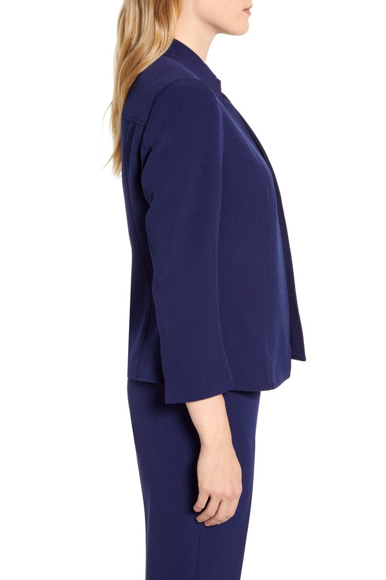 Stand Collar Crepe Jacket, Alternate, color, DISTANT MOUNTAIN