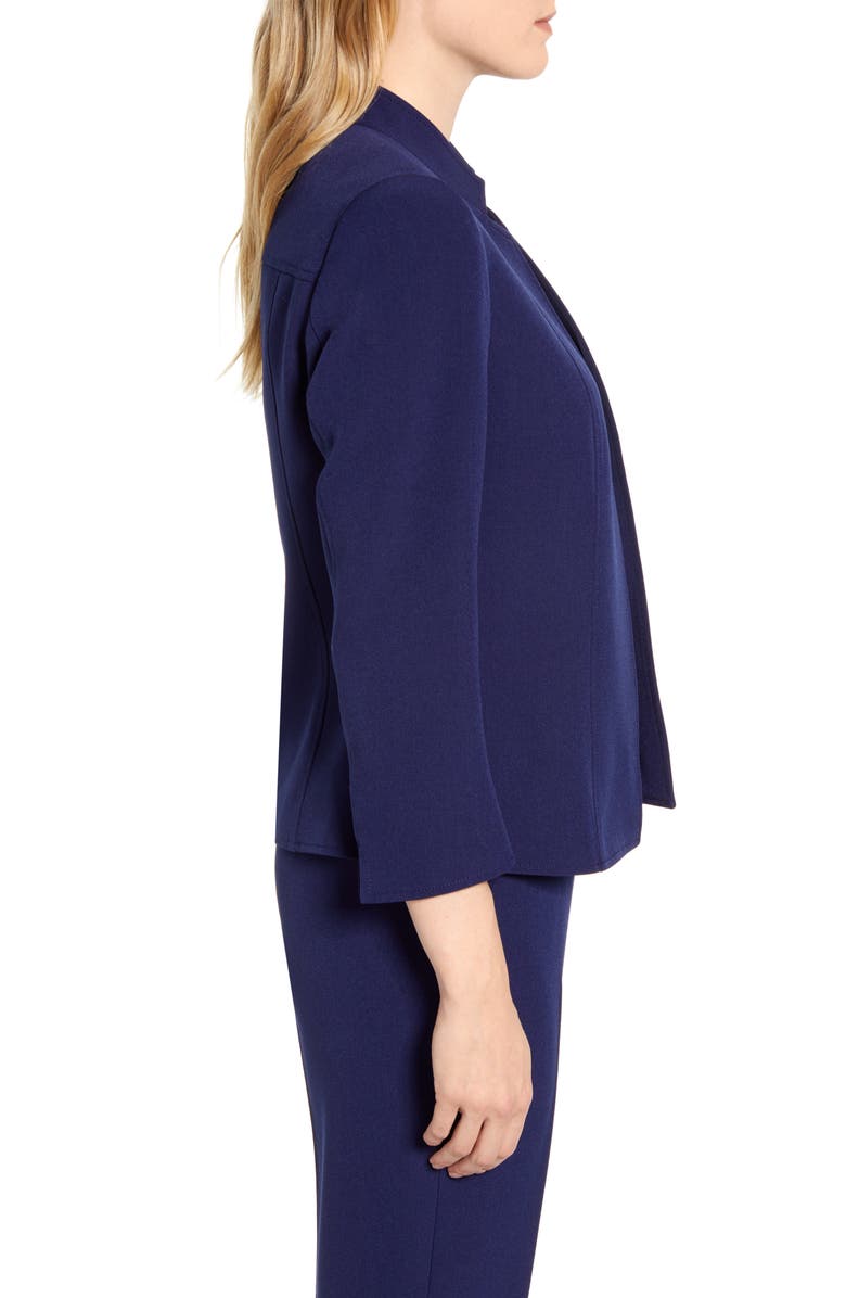 Anne Klein Stand Collar Crepe Jacket, Alternate, color, 