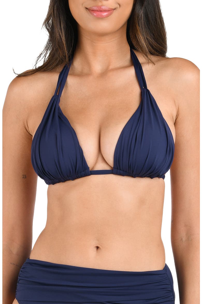 Island Goddess Halter Bikini Top, Main, color, INDIGO