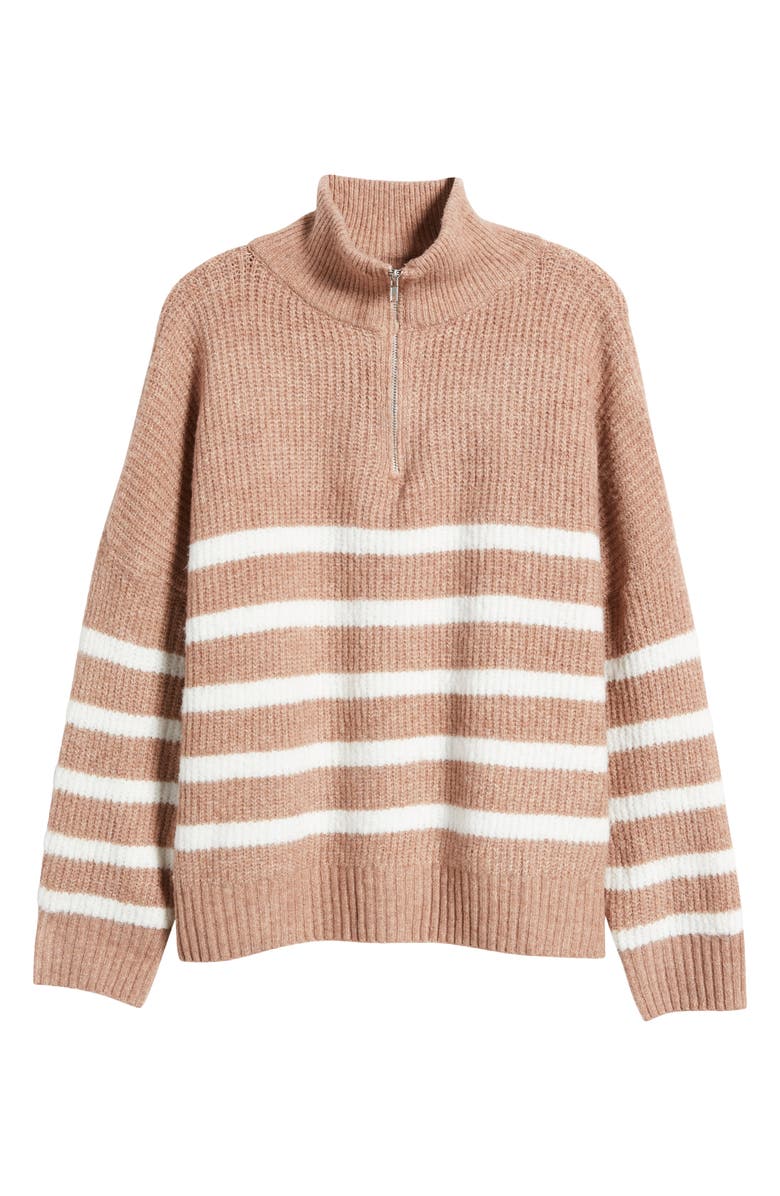 Petal & Pup Miranda Stripe Quarter Zip Sweater, Alternate, color, 