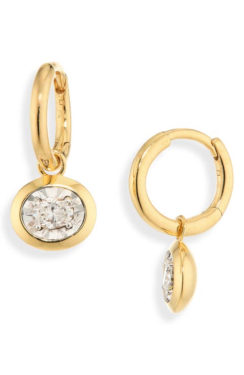 Lab Grown Diamond Oval Huggie Hoop Earrings