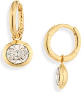 Monica Vinader Lab Grown Diamond Oval Huggie Hoop Earrings
