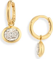 Monica Vinader Lab Grown Diamond Oval Huggie Hoop Earrings
