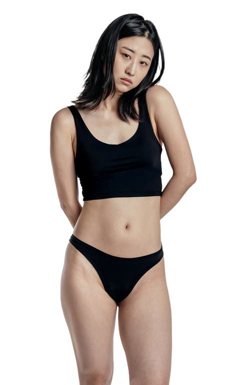 Cheeky Cherry Leakproof Everyday Liner Ultra Smooth Dipped Thong Ii In Black
