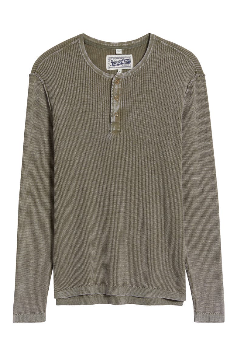 Stonewash Cotton Henley Sweater, Alternate, color, OLIVE