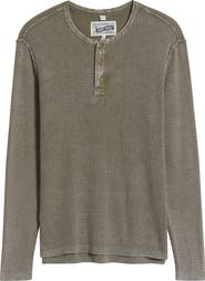 Schott NYC Stonewash Cotton Henley Sweater