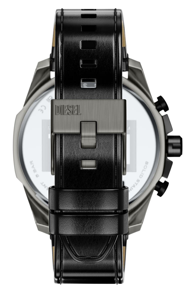 Mega Chief Gunmetal Chronograph Watch, 48mm, Alternate, color, BLACK