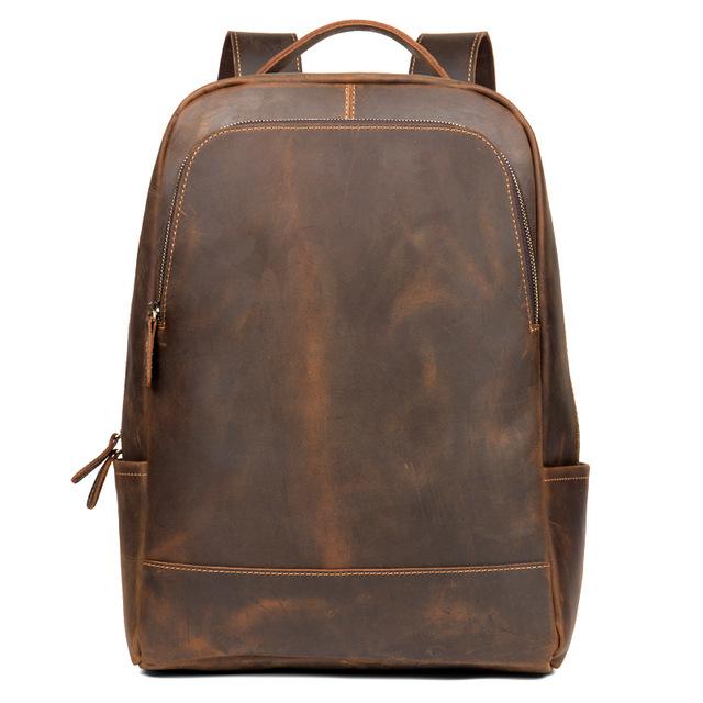 STEEL HORSE LEATHER The Vernon Backpack | Genuine Vintage Leather Minimalist Backpack, Main, color, Brown