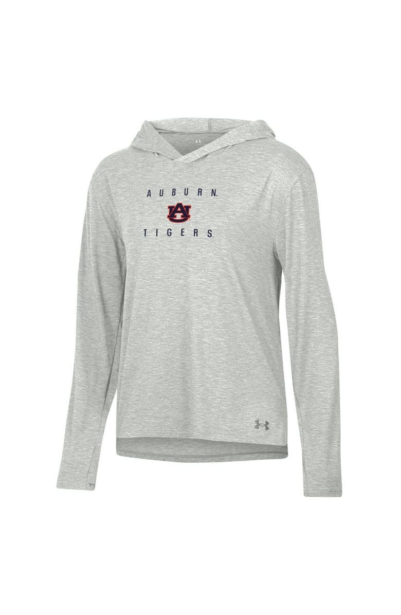 Under Armour Women's Under Armour Heather Gray Auburn Tigers Super-Soft Breezy Long Sleeve Tri-Blend Hoodie T-Shirt, Alternate, color,