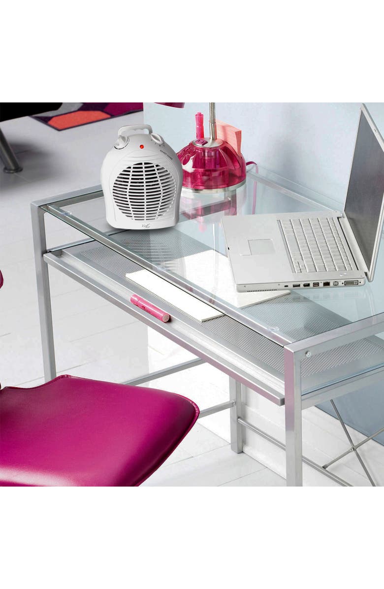 Vie Air 1500W Portable 2-Settings White Fan Heater with Adjustable Thermostat, Alternate, color, White