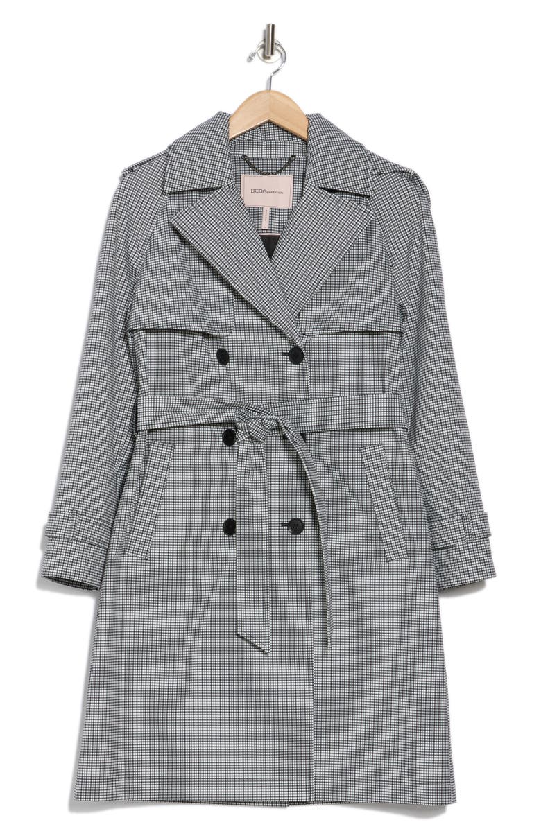 BCBGeneration Water Resistant Hooded Double Breasted Trench Coat, Alternate, color, 