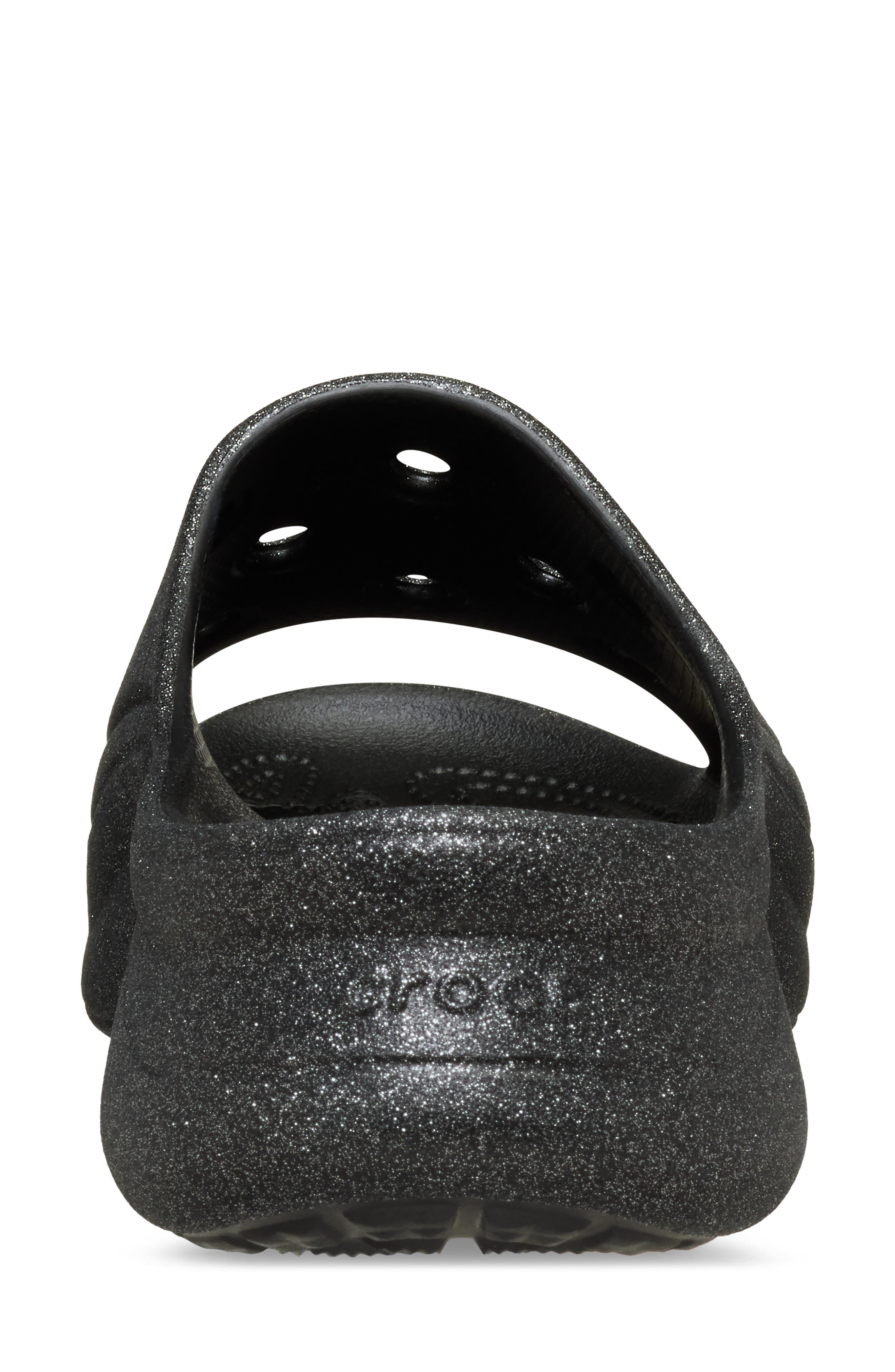 CROCS Bae Glitter Slide Sandal, Alternate, color, Black
