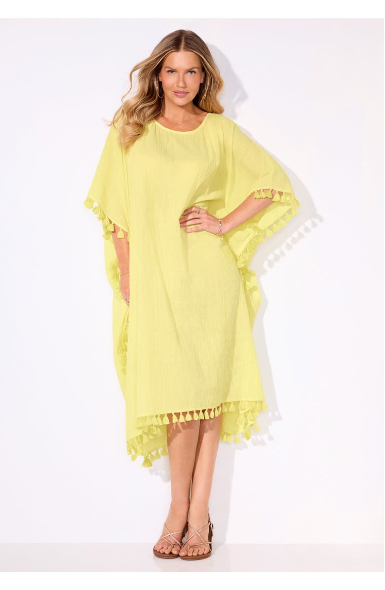 Swimsuits for All Everly Cotton Gauze Cover Up Tunic, Alternate, color, Lemonade