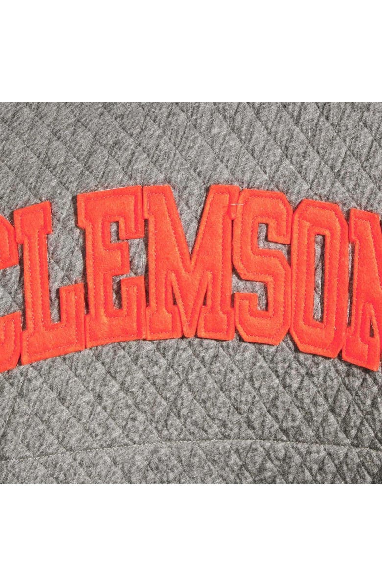 PRESSBOX Women's Pressbox Heather Charcoal Clemson Tigers Moose Quilted Pullover Sweatshirt, Alternate, color, Heather Gray