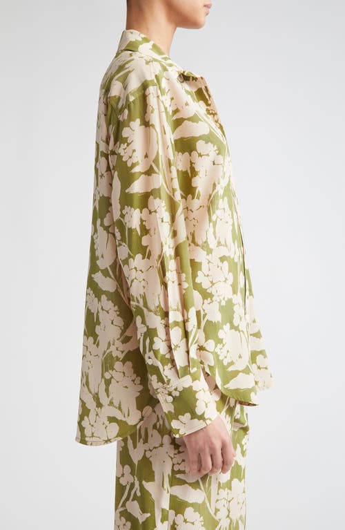 Victoria Beckham Floral Print Silk Pajama Shirt