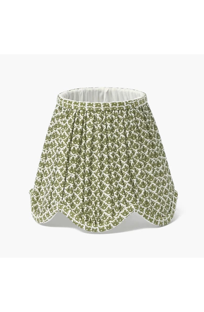 Mrs. Alice Lotus Deep Scalloped Lampshade, Main, color, Olive