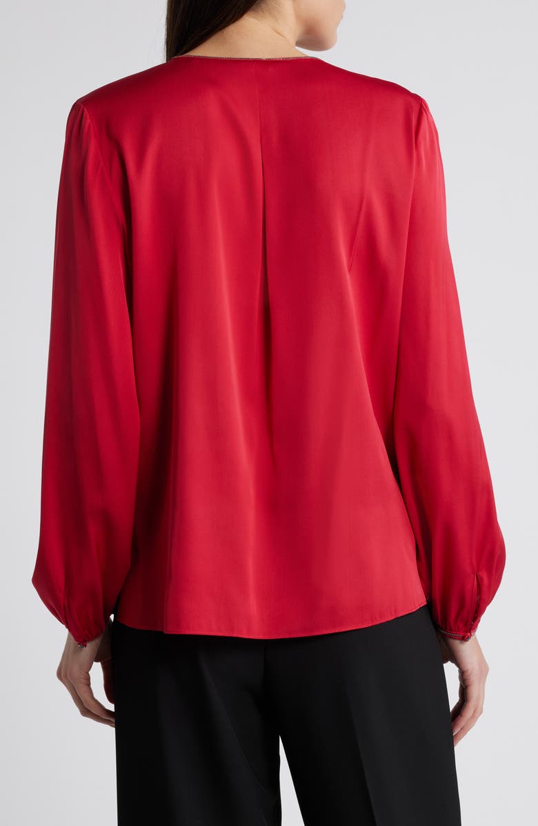 KOBI HALPERIN Eliza Silk Blend Button-Up Top, Alternate, color, Scarlet