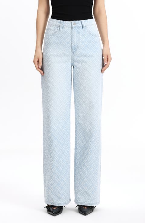 High Waist Straight Leg Jeans (Nebula)