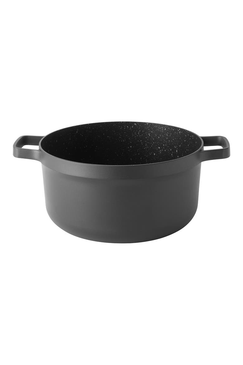 INTERNATIONAL Gem 10" Non-Stick Cast Aluminum Covered Stockpot, Alternate, color, BLACK
