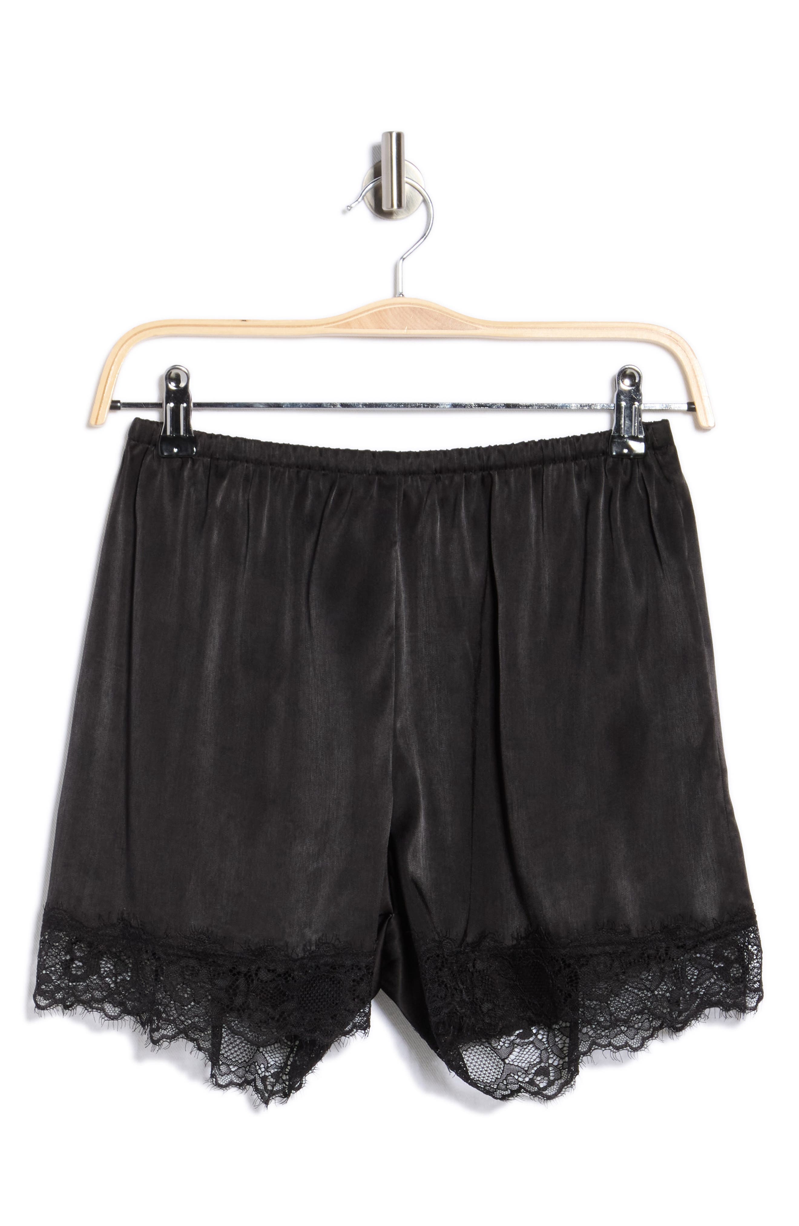 NSR Lace Trim Satin Shorts