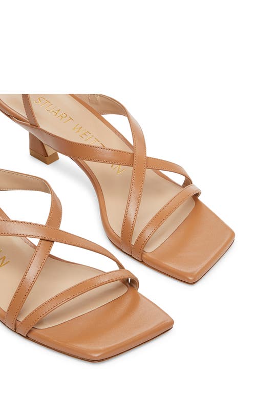 Stuart Weitzman Oasis 50 Kitten Heel Slingback Sandal In Tan