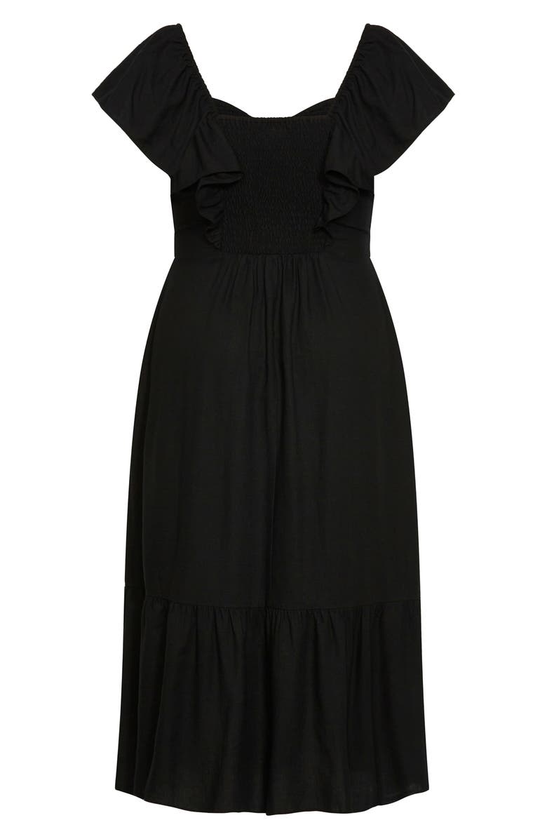 City Chic Alora Flutter Sleeve Cutout Maxi Dress, Alternate, color,