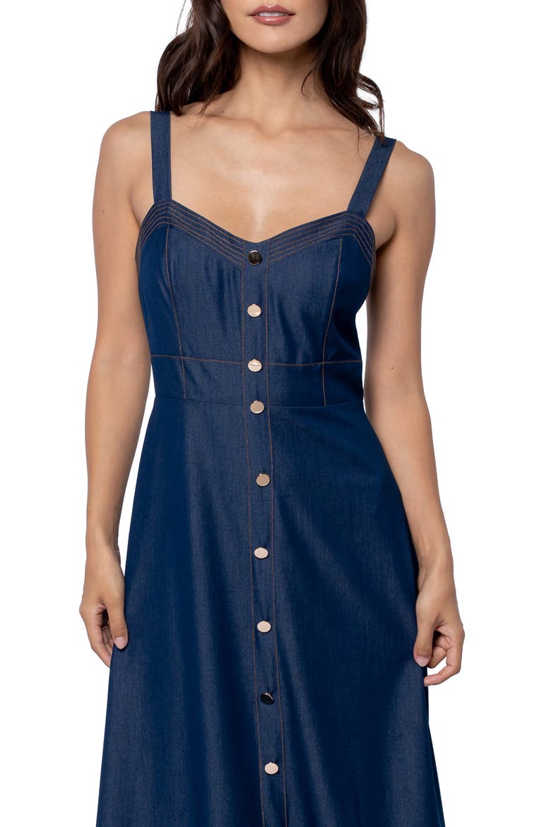 Molli Seamed Chambray Sundress, Alternate, color, NAVY