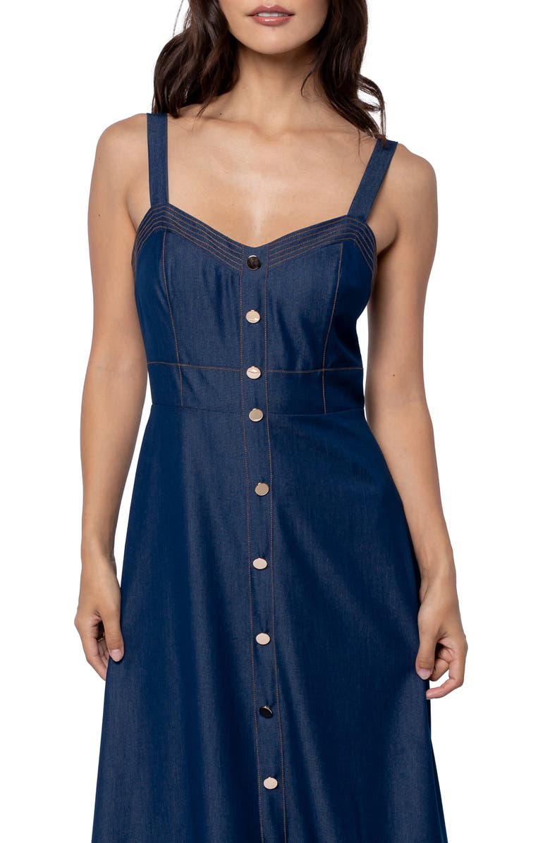 CIEBON Molli Seamed Chambray Sundress, Alternate, color, Navy