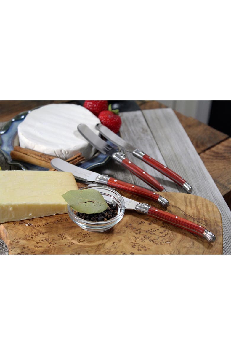 FRENCH HOME 7-Piece Laguiole Pakkawood Cheese Set, Alternate, color, Wood Grain