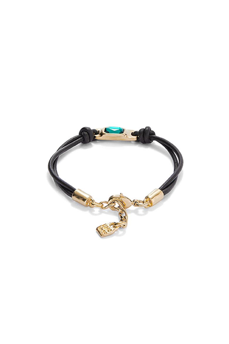 18K Gold-Plated Leather Bracelet, Alternate, color, Gold