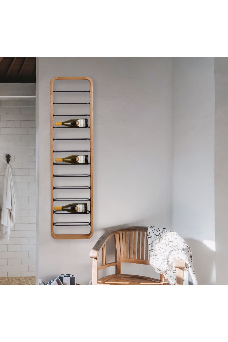 Hoxton 12-Bottle Wall Bottle Rack Display 59", Alternate, color, Brown