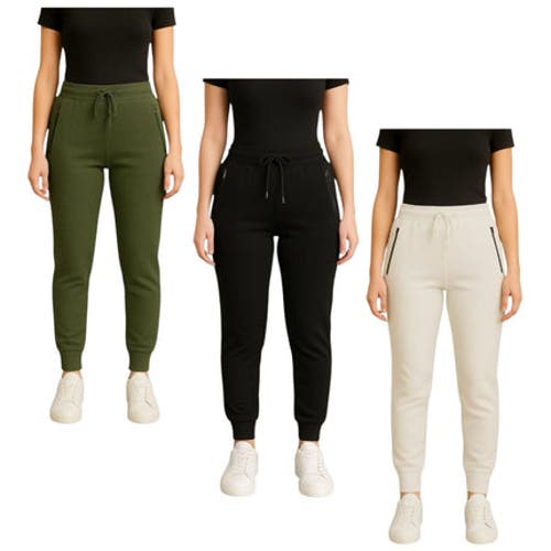 Benben Womens 3 Pack Ultra Soft Fleece Joggers