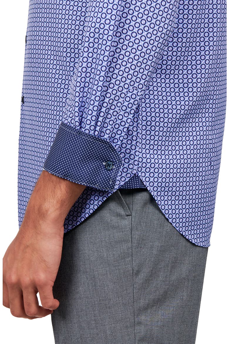 Overlapping Circles Stretch Performance Dress Shirt, Alternate, color, LILAC