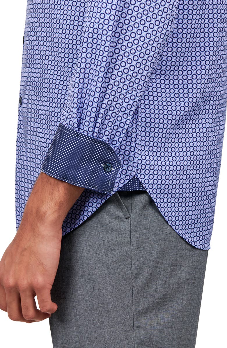 W.R.K Overlapping Circles Stretch Performance Dress Shirt, Alternate, color, Lilac
