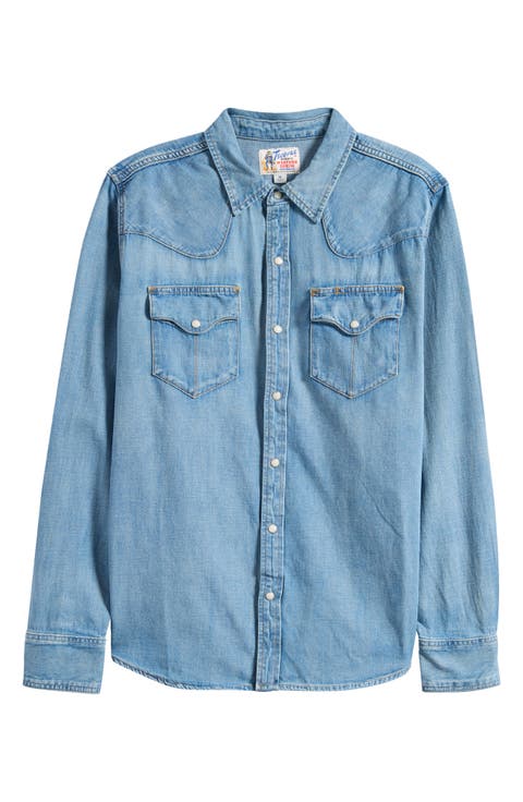 Denim Snap-Up Shirt
