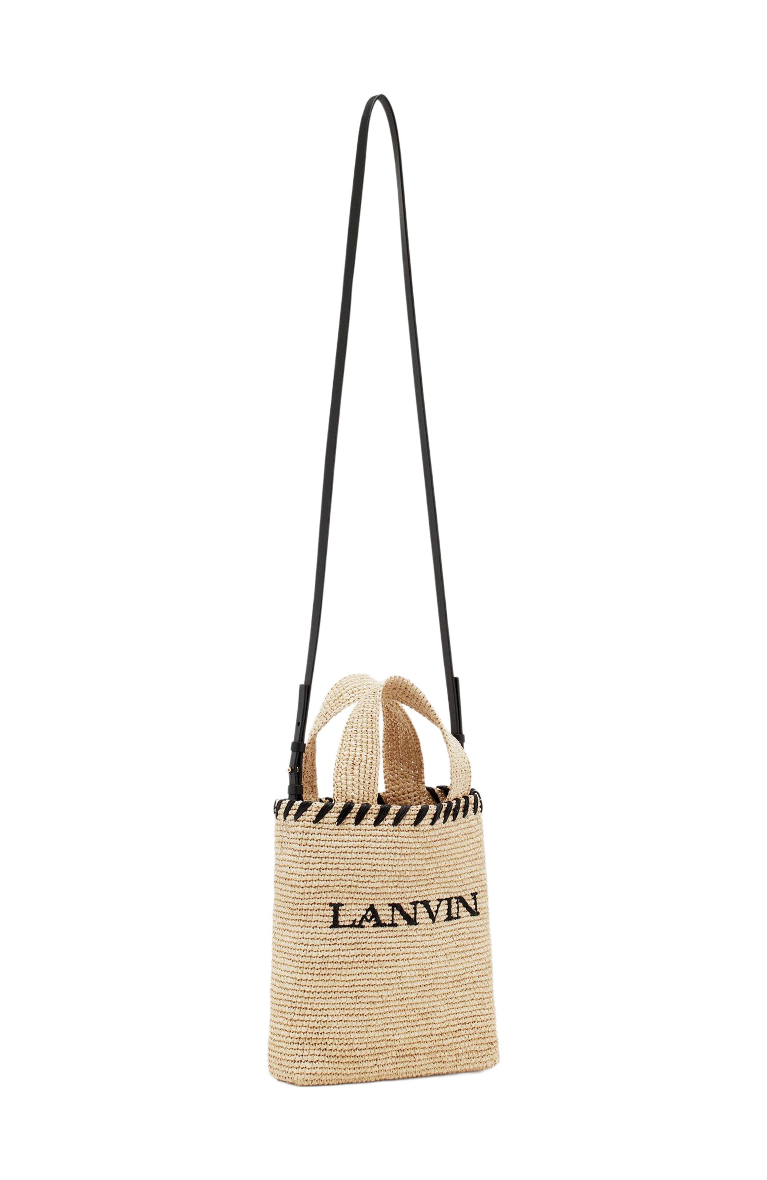 Lanvin Nano Raffia Tote Bag, Alternate, color, 