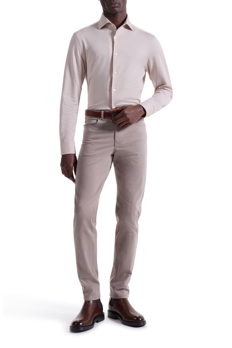 Devon OoohCotton® Houndstooth Button-Up Shirt, Alternate, color, SAND