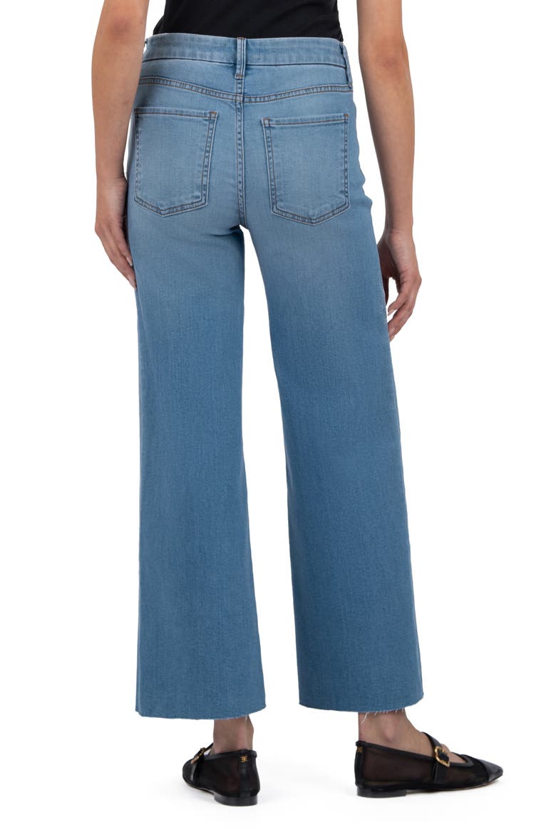 Meg Fab Ab High Waist Raw Hem Ankle Wide Leg Jeans, Alternate, color, DEFERENCE