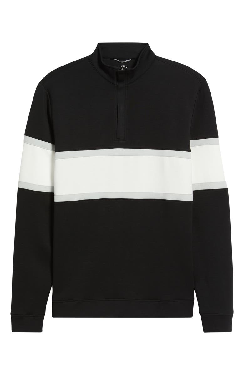 Swannies Owen Chest Stripe Golf Quarter Zip, Alternate, color, Black-White
